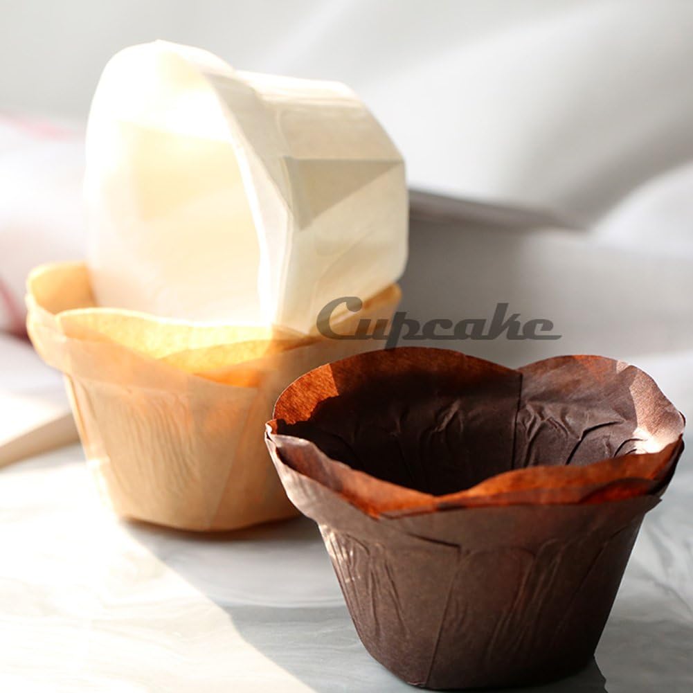 SK Cupcake Liners - Natural Baking Cups for Muffins & Treats | 50-Pack for Weddings & Events