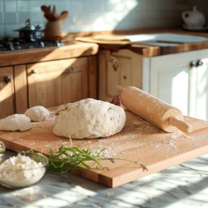 TrueCraftware Wooden Rolling Pin - 18" Length, 3-1/4" Diameter for Fondant, Pie Crust & Cookie Dough