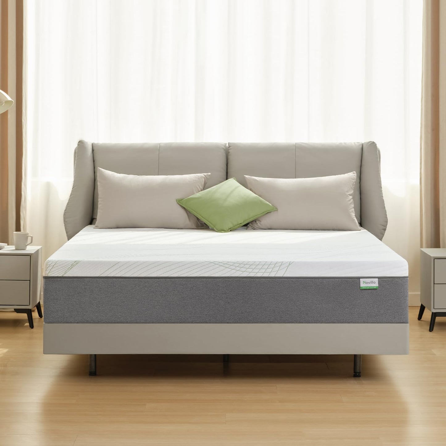 Novilla King Size Mattress, 12 Inch Gel Memory Foam Mattress for Plush Comfort, Pressure Relief, CertiPUR-US Certified, Mattress-in-a-Box, Embrace
