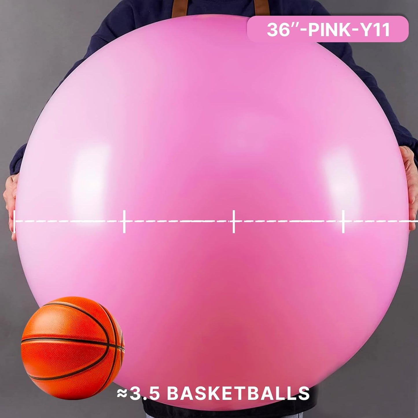 PartyWoo Pink Balloons - 36 Inch Extra Large Jumbo Matte Pink Balloons for Celebrations | 4 Pack