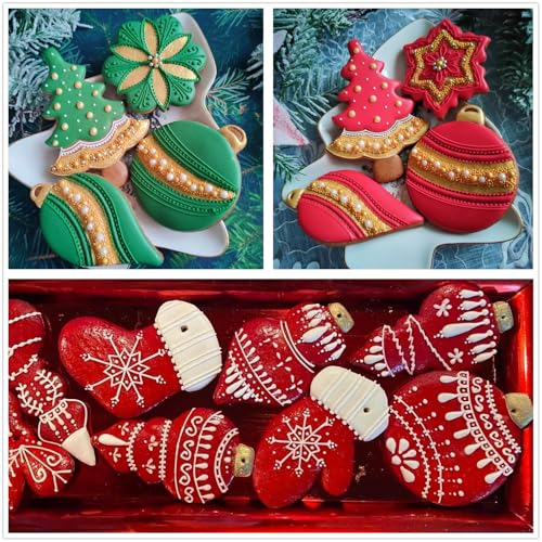 Large Christmas Ornament Cookie Cutters Set - 4Pcs Winter Holiday Shapes - Snow Globe, Round, Teardrop, Finial - Stainless Steel