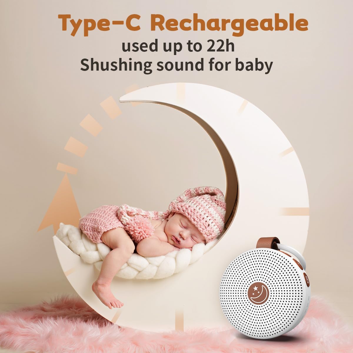Skiennix Mini White Noise Machine - 30 Soothing Sounds with Auto-Off Timer | Portable for Kids & Adults