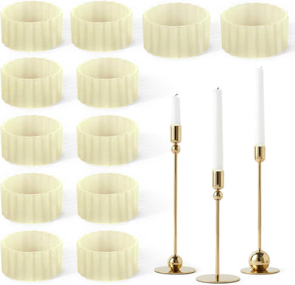 Skiennix Silicone Candle Grippers - 12 Pack Flexible Holders for Taper Candles | Fits 3/4 Inch Diameter