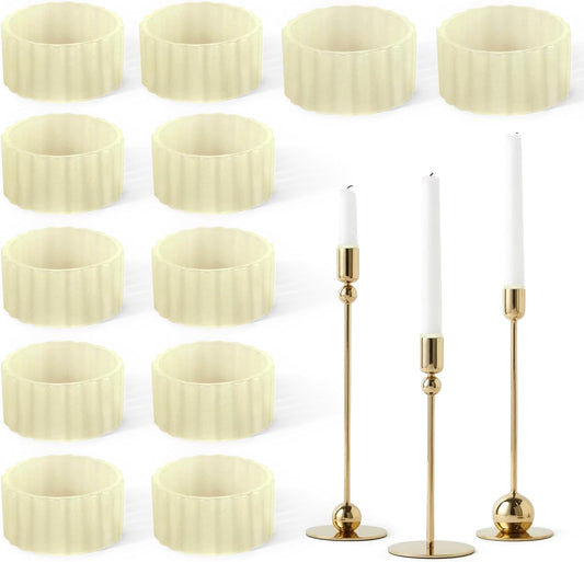 Skiennix Silicone Candle Grippers - 12 Pack Flexible Holders for Taper Candles | Fits 3/4 Inch Diameter