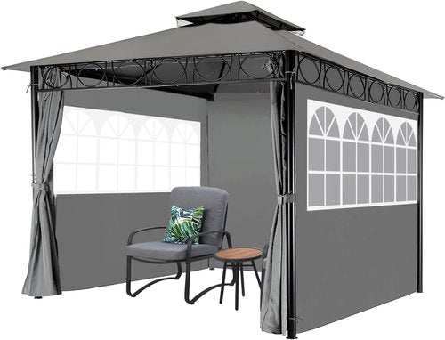 Gazebo | Gazebo Canopy Tent with UV Protection for Outdoor Events - 10'x10', Grey