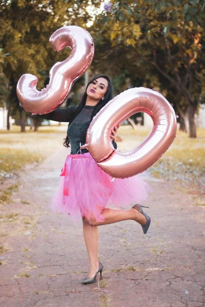 Pearl Pink Huge Number 30 Balloons - 40 Inch Birthday Celebration Decor for 30th Anniversaries