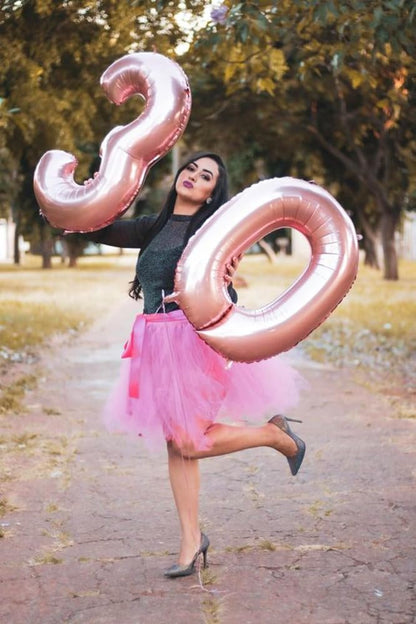 Pearl Pink Huge Number 30 Balloons - 40 Inch Birthday Celebration Decor for 30th Anniversaries