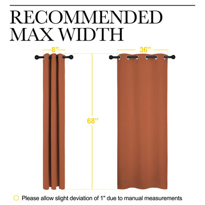 NICETOWN Bedroom Blackout Curtains 68 inches Long, Privacy and Thermal Insulated Blackout Drapes for Windows (Burnt Orange, 1 Pair, 42 x 68 inches)