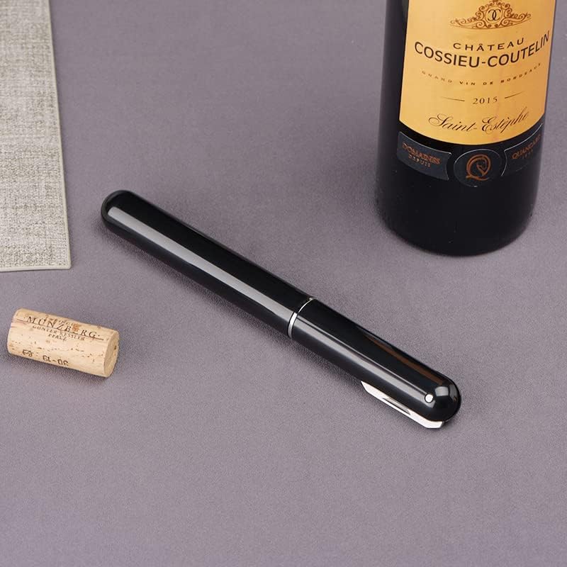 Wine Bottle Opener, IPEROT Air Pressure Wine Corkscrew With Cutting Wine Bottle Foil Knife, Effortlessly Open Wine Bottles Without Damaging Corks, Easy-to-Use(Black)