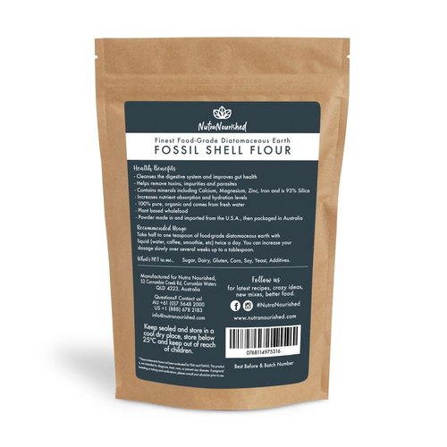 Fossil Shell Flour Powder - Organic Detox & Digestive Health Supplement | Silica-Rich, 250g
