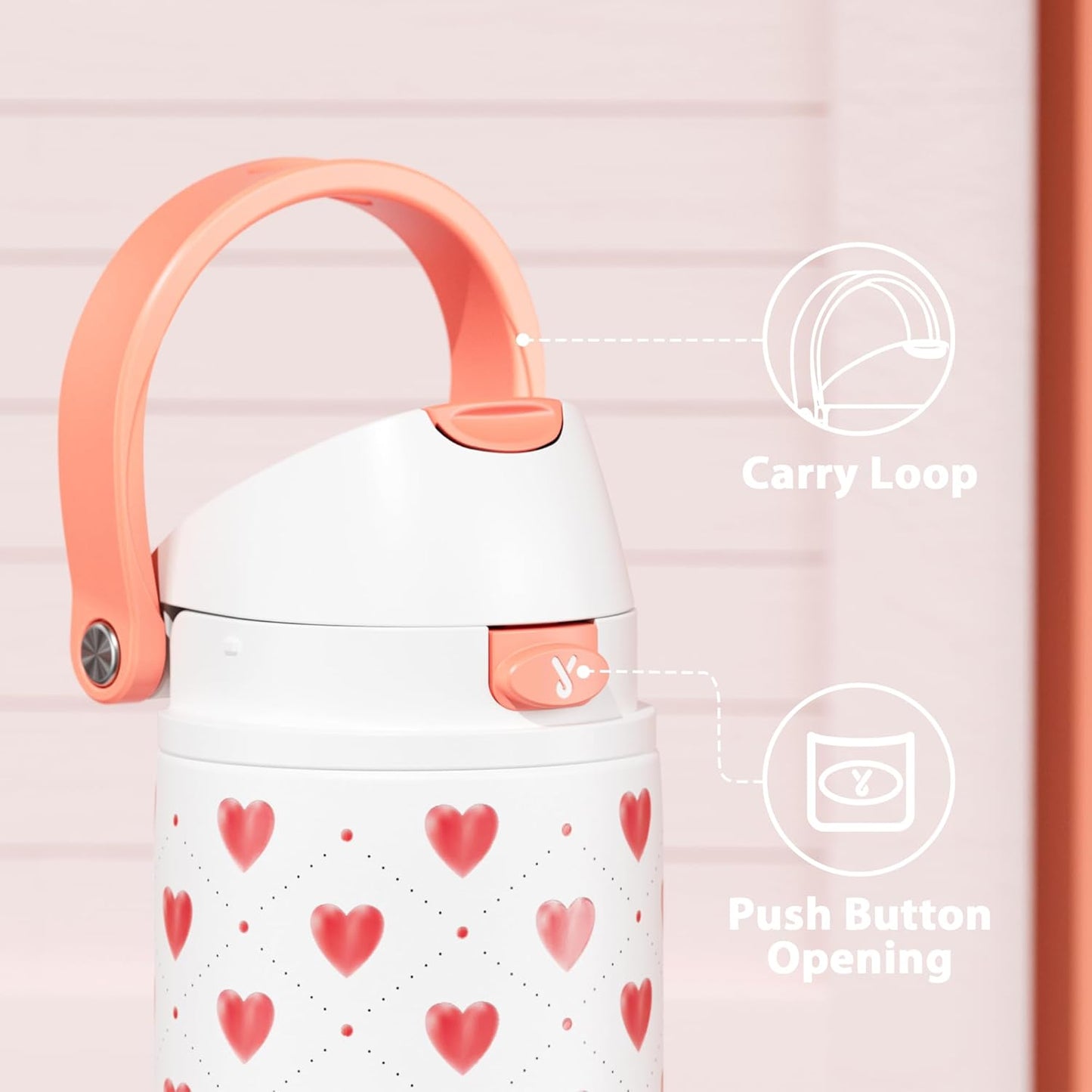 Meoky Stainless Steel Water Bottle - 24 Oz Leak-Proof Design with Straw & Spout Lid | Perfect Valentine's Day Gift for Her