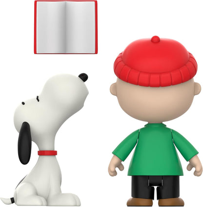 Super7 Reaction Figure | Peanuts Charlie Brown & Snoopy Caroling - 3.75" Classic Action Figures (2 Pack)