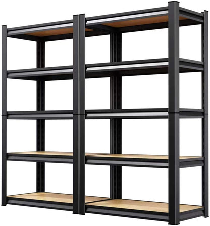 Skiennix 5-Tier Heavy Duty Metal Garage Shelving - Adjustable Steel Rack Units | 71" H x 28" W x 12" D for Home & Industrial Storage