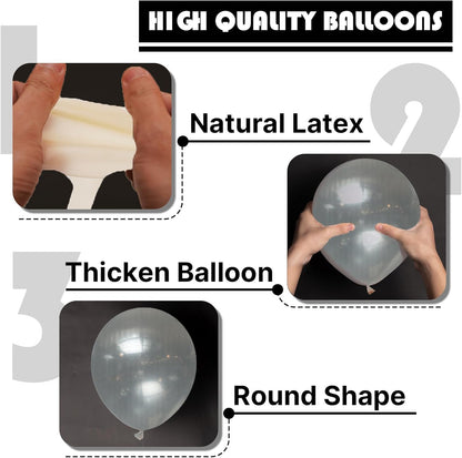PartyWoo Clear Balloons - 152-Piece Transparent Balloon Arch Kit for Weddings & Celebrations | 5-18 Inch Sizes