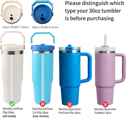 Stanley Replacement Straws - Compatible with IceFlow Flip Straw Tumblers 30 oz & 64 oz | 6 Straws & Cleaning Brush Included