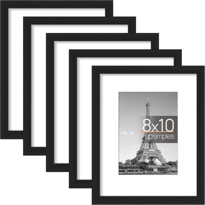 Upsimples 8x10 Picture Frame Set - Classic & Vintage Styles for Wall Display | 5 Pack