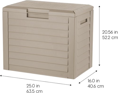 IRIS USA 35-Gallon Outdoor Storage Box - Lockable, UV-Protected & Weather-Resistant | Stylish Beige Design for Cushions & Garden Tools