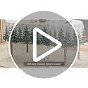 Horaldaily Christmas Tablecloth 60 x 84 Inch Oval Snow Trees White - Holiday Decor