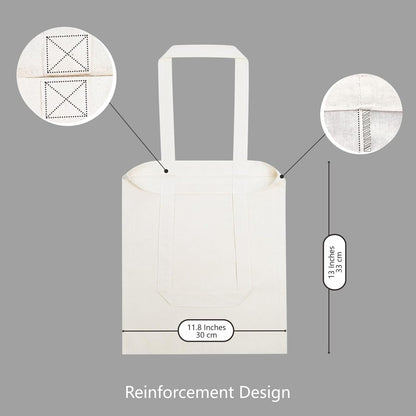 TOPDesign Cotton Tote Bags - 10-Pack Lightweight Reusable Grocery Bags | 11.8"x13" for DIY & Promotions