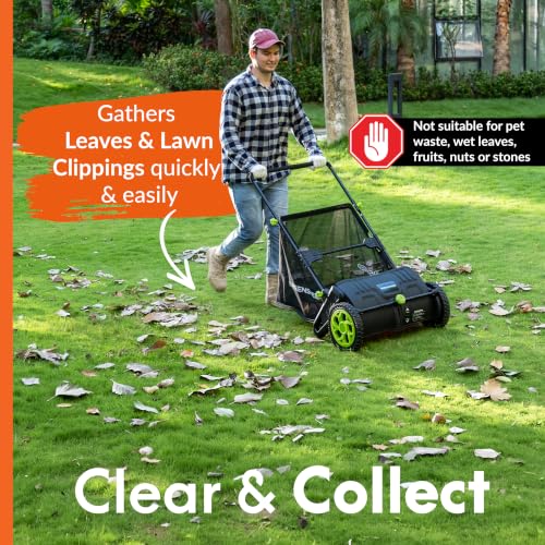 GreenSweep Pickup Pro V26 Black Lawn Sweeper with AntiLock Drive, Large Capacity
