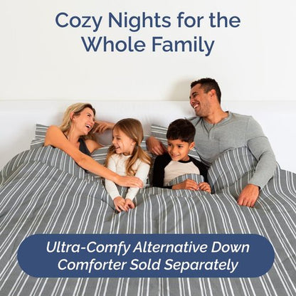 Full XL Bed Sheet - 4 Piece Full XL Bed Sheets Set - Soft, Breathable & Cooling - Hotel Luxury Bedding for Women, Men, Kids, Teens, Boys & Girls - Deep Pockets, Fade and Wrinkle Free - Grey Stripes