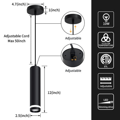 OKELI Modern Pendant Island Light Square 3-Light Smart