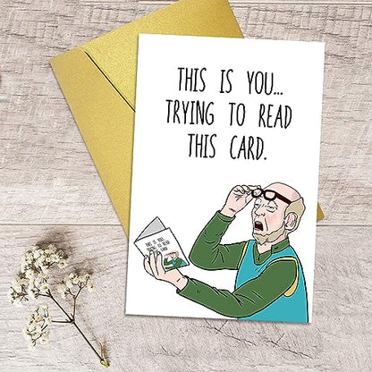 Funny Birthday Card for Dad Grandpa Husband Old Age Gift - Father's Day Card for Him