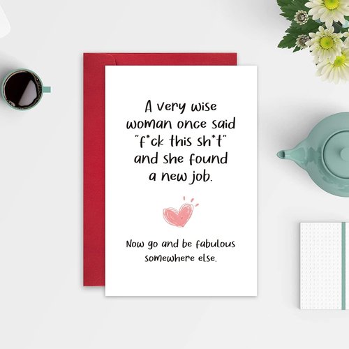 Leinessy Funny New Job Congrats Card for Bestie, Coworker Leaving Farewell Card, Be Fabulous Somewhere Else