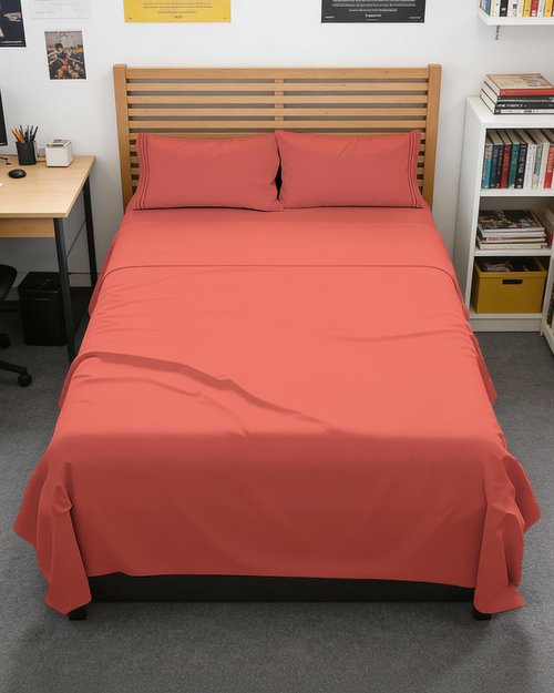 Full XL Bed Sheet - 4 Piece Full XL Bed Sheets Set - Soft, Breathable & Cooling - Hotel Luxury Bedding for Women, Men, Kids, Teens, Boys & Girls - Deep Pockets, Comfy, Fade and Wrinkle Free - Coral