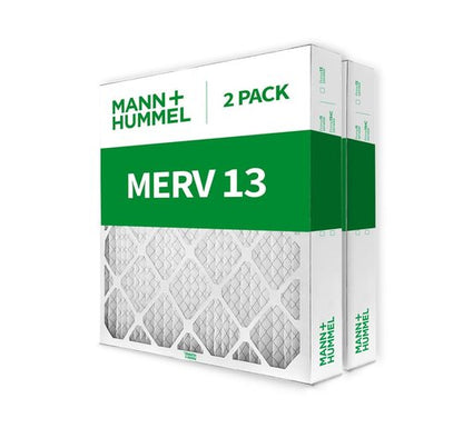 Mann+Hummel 20x25x4 MERV 13 Pleated HVAC AC Furnace Air Filters. 2 Pack. (Exact Size: 19.5 x 24.5 x 3.75 Inches)
