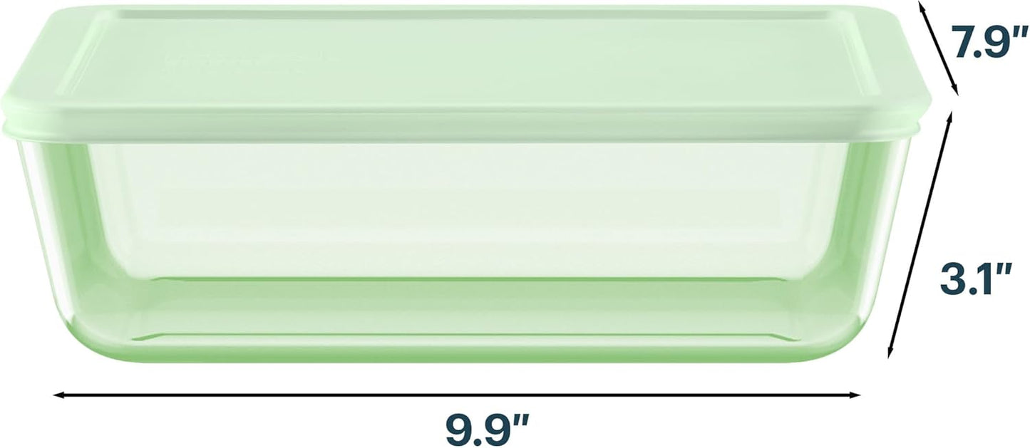 Pyrex Colors Tinted Large Rectangular Food Storage Container - 11 Cup | BPA-Free, Microwave & Dishwasher Safe