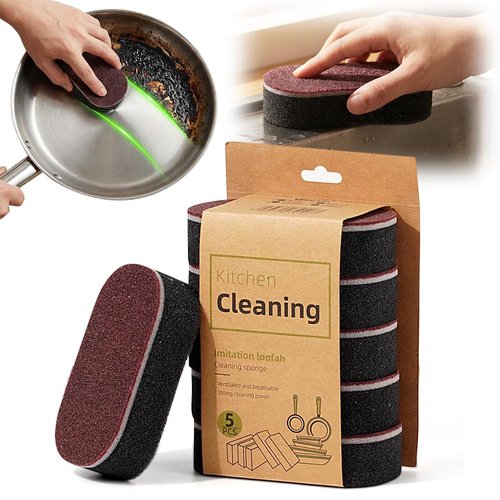 2026 New Cleaning Sponges Eraser, Multi-Functional Eraser, Shower & Tub Scrubber Sponge for Kitchen, Bathroom, Sink, Floor & Home Cleaning (5PCS)