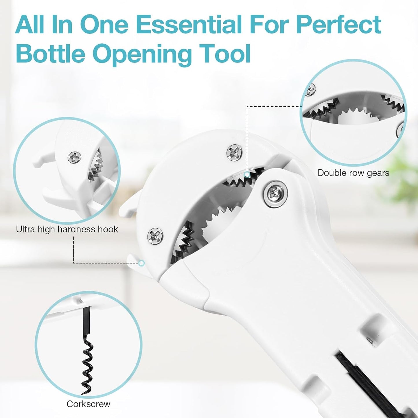 Skiennix 7-in-1 Jar Opener for Seniors - Magnetic Adjustable & Easy-Grip Kitchen Gadget (Off-White)