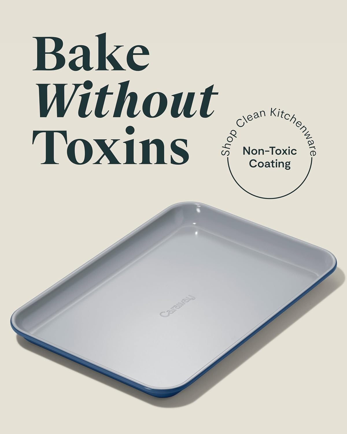 Caraway Nonstick Ceramic Baking Sheet Duo (9x13”) - Non-Toxic, Oven Safe, Aluminized Steel - Navy Mini Sheet Pan for Baking & Roasting