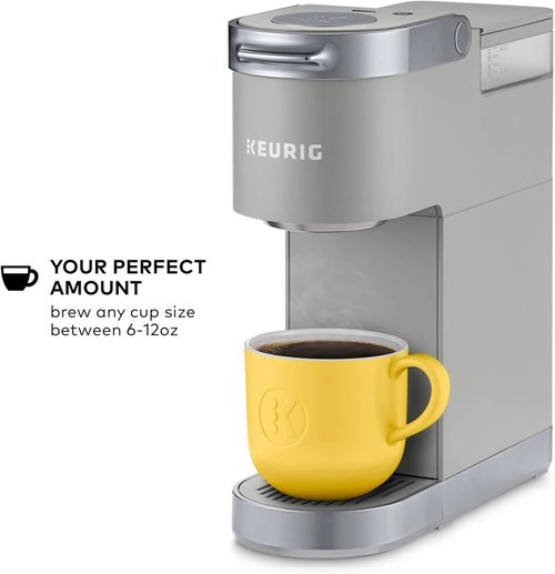 Keurig K-Mini Plus Coffee Maker - Slim 5-Inch Design, 6-12oz Brew Size, Pod Storage - Gray (Renewed)