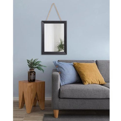 AAZZKANG Wall Mirror Black Rectangle Mirrors for Wall with Wood Framed Decorative for Bedroom Bathroom Living Room Farmhouse Entryway Hanging Small