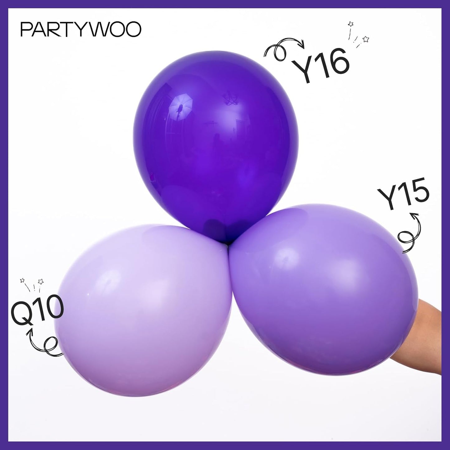 PartyWoo Lavender Balloons - 140-Piece Pastel Purple Balloon Arch Kit for Baby Showers & Parties