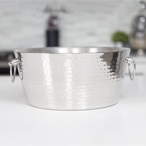 BREKX Double-Walled Insulated Steel Ice Bucket with 4 Champagne Flutes Combo Set - Champagne Ice Bucket for Parties, Wedding Gifts for the Couple, Mimosa Bar Supplies