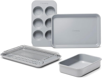 Caraway Mini Bakeware Set - Non-Stick, Non-Toxic Ceramic Coating - Compact Pans for Small Kitchens - Gray