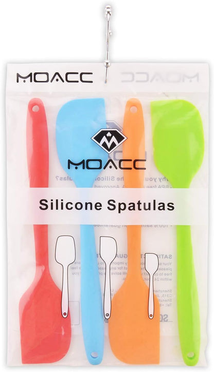 Skiennix Silicone Spatulas - 11 Inch Heat Resistant Rubber Scrapers | Non-Stick Seamless Design (4 Pack)