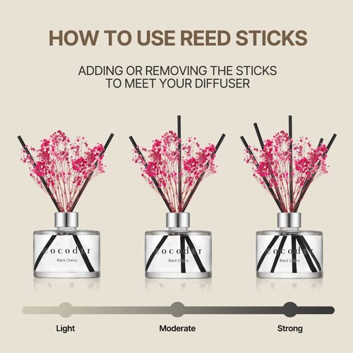 COCODOR Reed Diffuser Set with Preserved Baby's Breath with Sticks/April Breeze / 6.7oz / Scent Fragrance Oil Diffuser for Bedroom Bathroom Home Decor