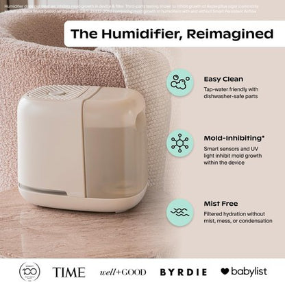 Canopy | 2.0 Bedside Humidifier - 36 HR Run Time, 2.5L Capacity, Reading Light & White Noise