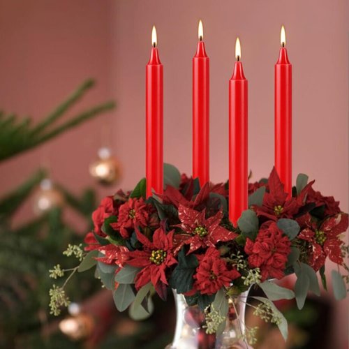 Howemon Red Candles - Set of 40 Unscented 4" Spell & Chime Mini Taper Candles for Rituals & Decor