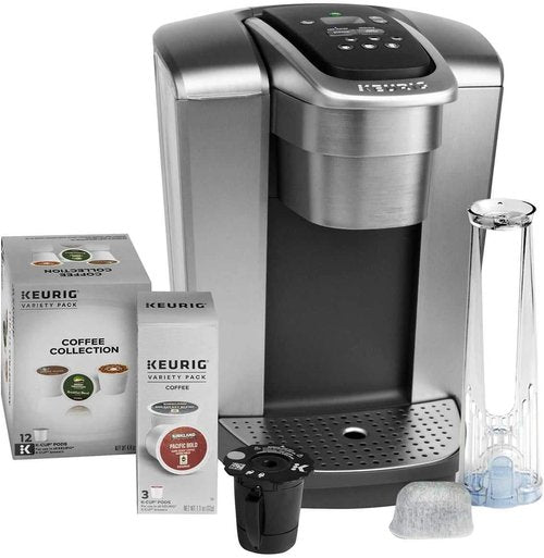 Keurig K-Elite C Single Serve Coffee Maker - Brushed Silver with Water Filter & My K-Cup, 15 Cups