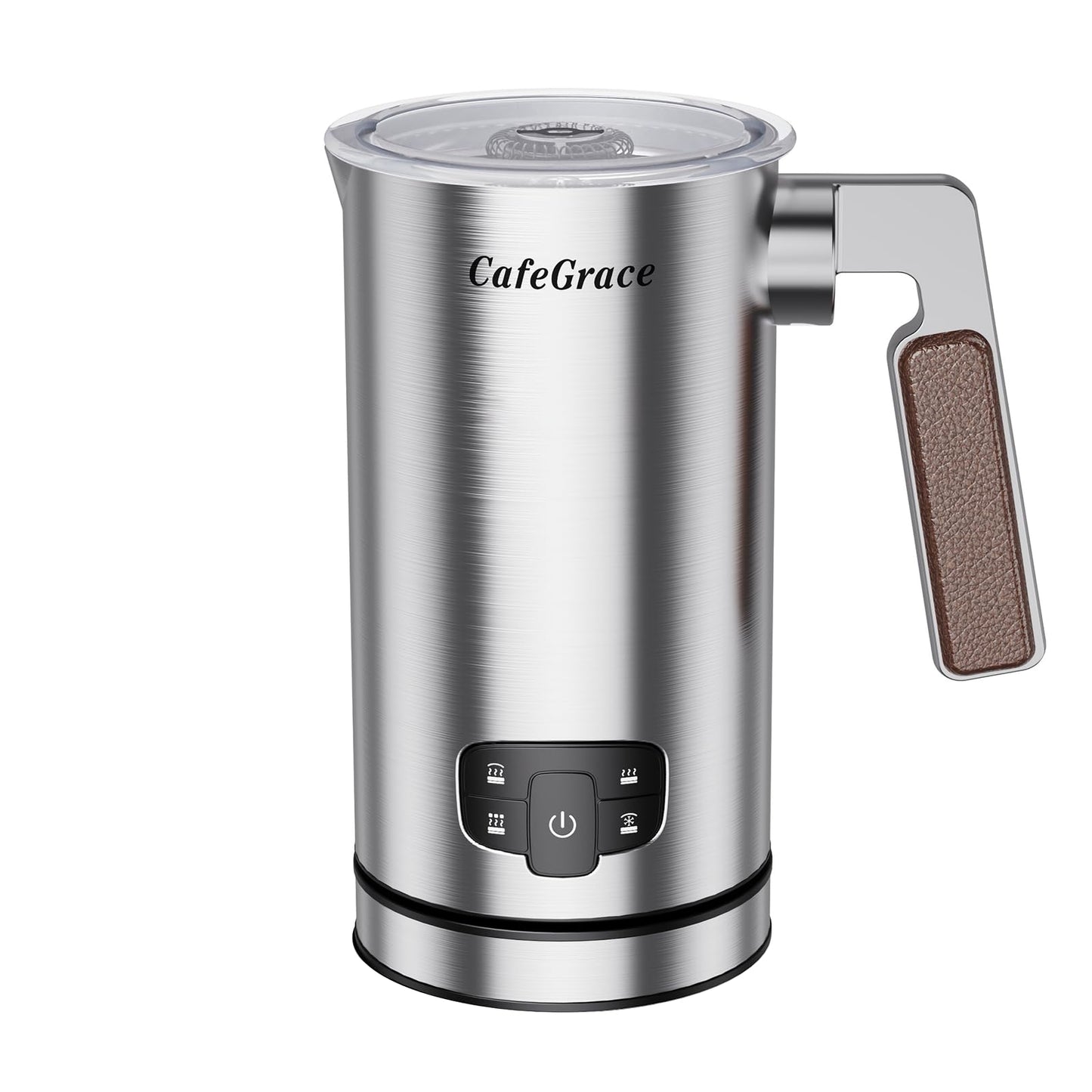 Milk Frother, 4-in-1 Milk Frother and Steamer, Electric Milk Steamer with Keep Warm Function, Automatic Warm and Cold Foam Maker for Coffee, Latte, Hot Chocolate, Macchiato, Cappuccinos