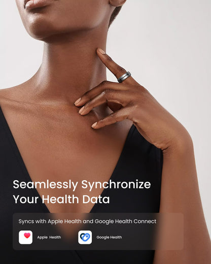 RENPHO Lynx Smart Ring-All Day Sleep & Activity Tracking, Includes Charging Case, Gifts for Men, 7-Day Battery Life, Subscription-Free App for iOS & Android, Size Before You Buy (Silver, Size 8)