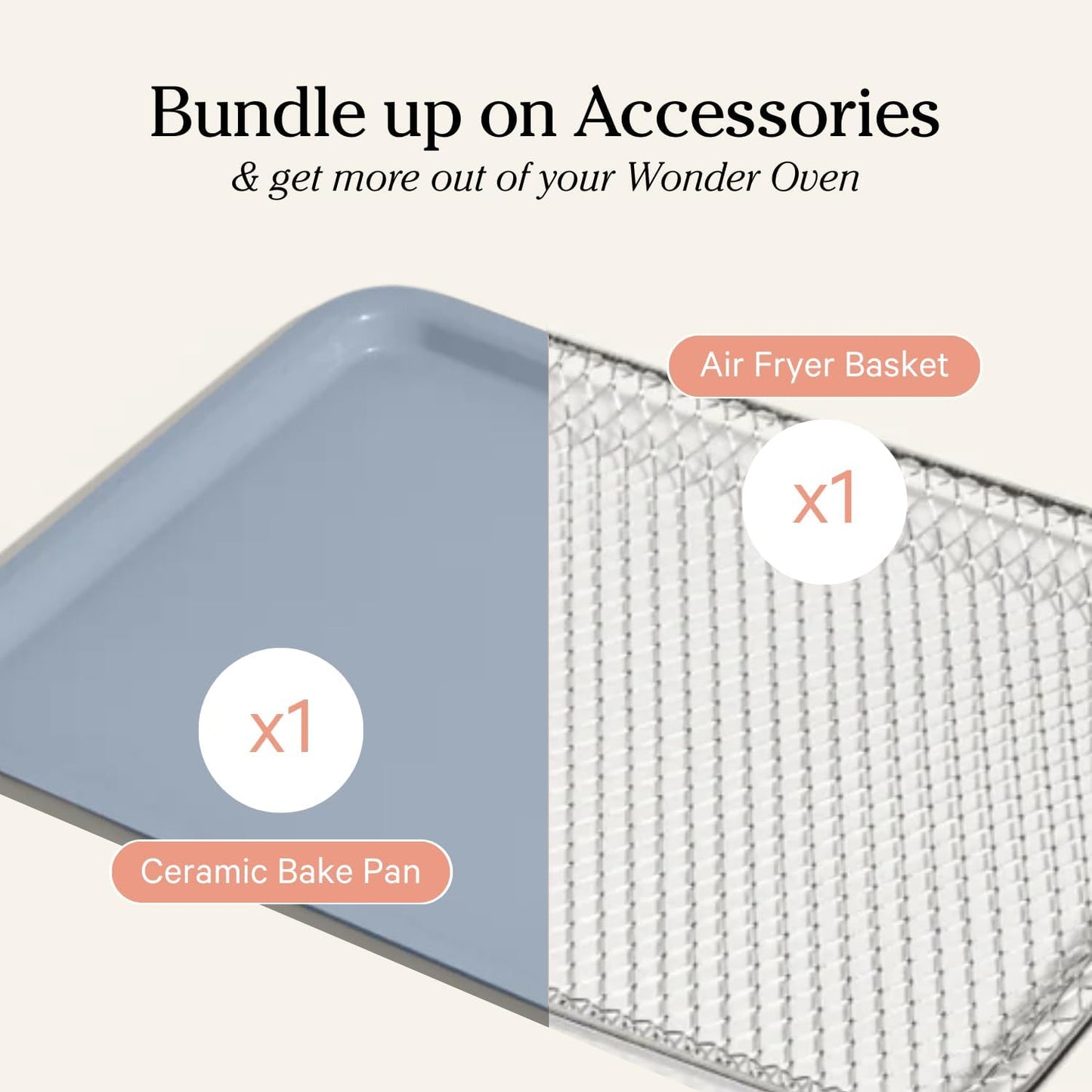 Our Place Wonder Oven Essentials Kit - Extra Air Fryer Basket & Nonstick Bake Pan | Eco-Friendly Blue Salt