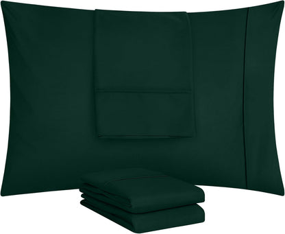 Utopia Bedding Queen Pillow Cases - 4 Pack Soft Brushed Microfiber | Fade Resistant 20 x 30 Inches (Emerald)