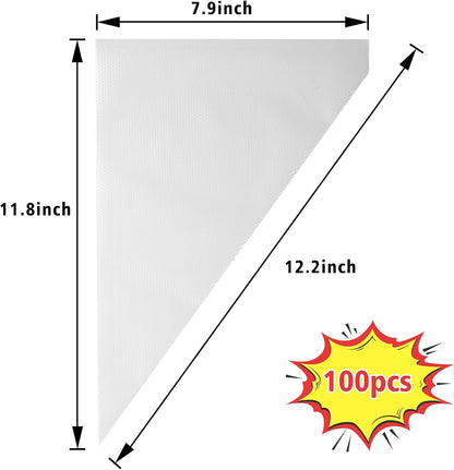 Skiennix Piping Bags - 100pcs 12 Inch Anti-Burst Disposable Pastry Bags for Cake & Cookie Decorating