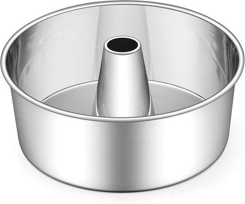 E-far Angel Food Cake Pan - 10-Inch Stainless Steel Tube Pan for Perfect Pound Cakes | Non-Toxic & Dishwasher Safe